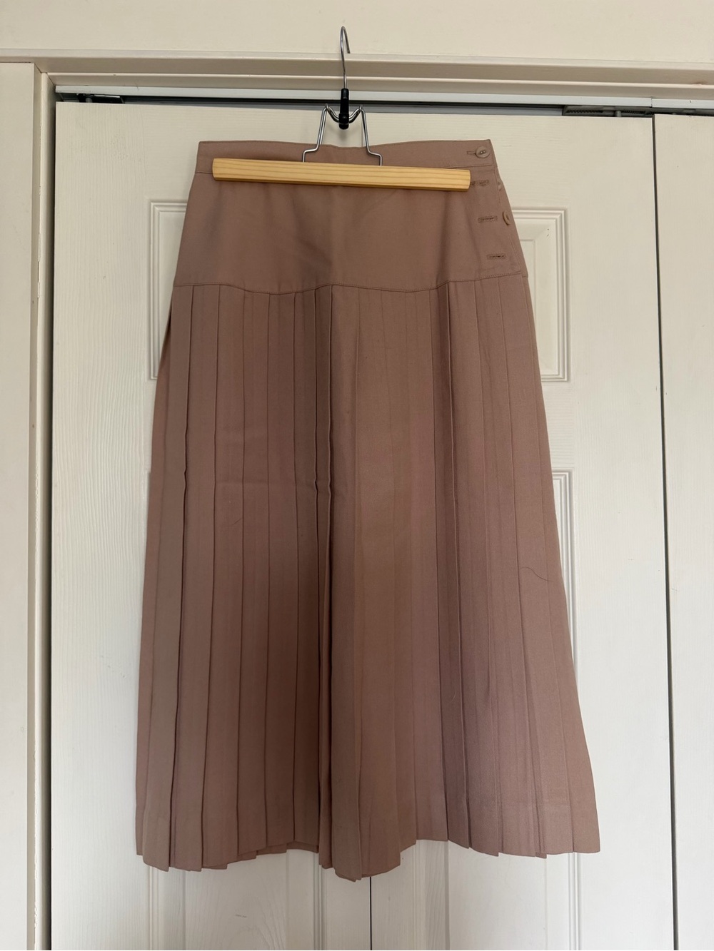 Christian Dior Pleated Midi Skirt in Dusty Rose